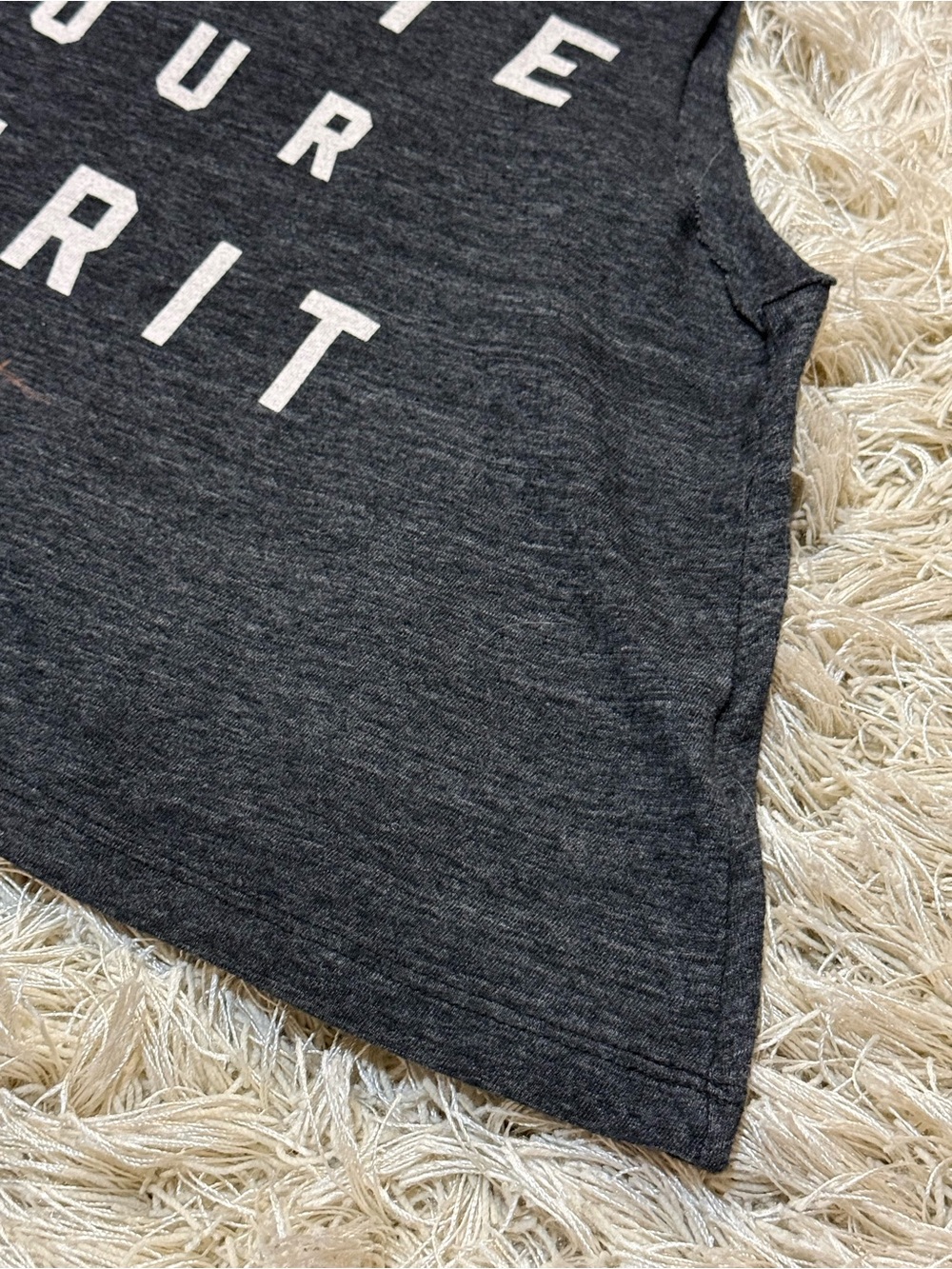 Spiritual Gangster Cropped Graphic Tank Top Charcoal Yoga Size Small - Picture 5 of 11